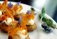 White House Carrot Cake Petit Fours w/Mascarpone Cream and Fried Carrot Strips